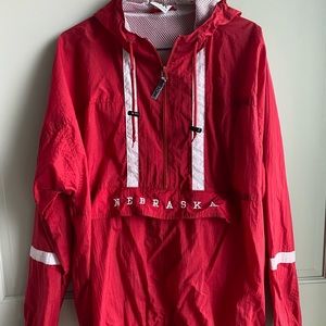 retro nebraska husker windbreaker